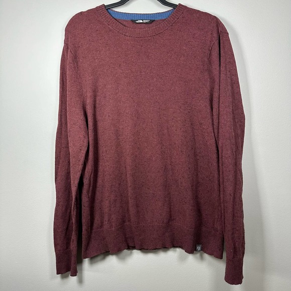 The North Face Medium Wool‎ Blend Heather Burgundy Crew Neck Pullover Sweater - Picture 1 of 5